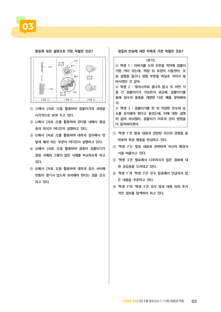 [고3] 2025 모의고사 3월 | 1-10번 화법과 작문_기출 적중 문제_preview_2