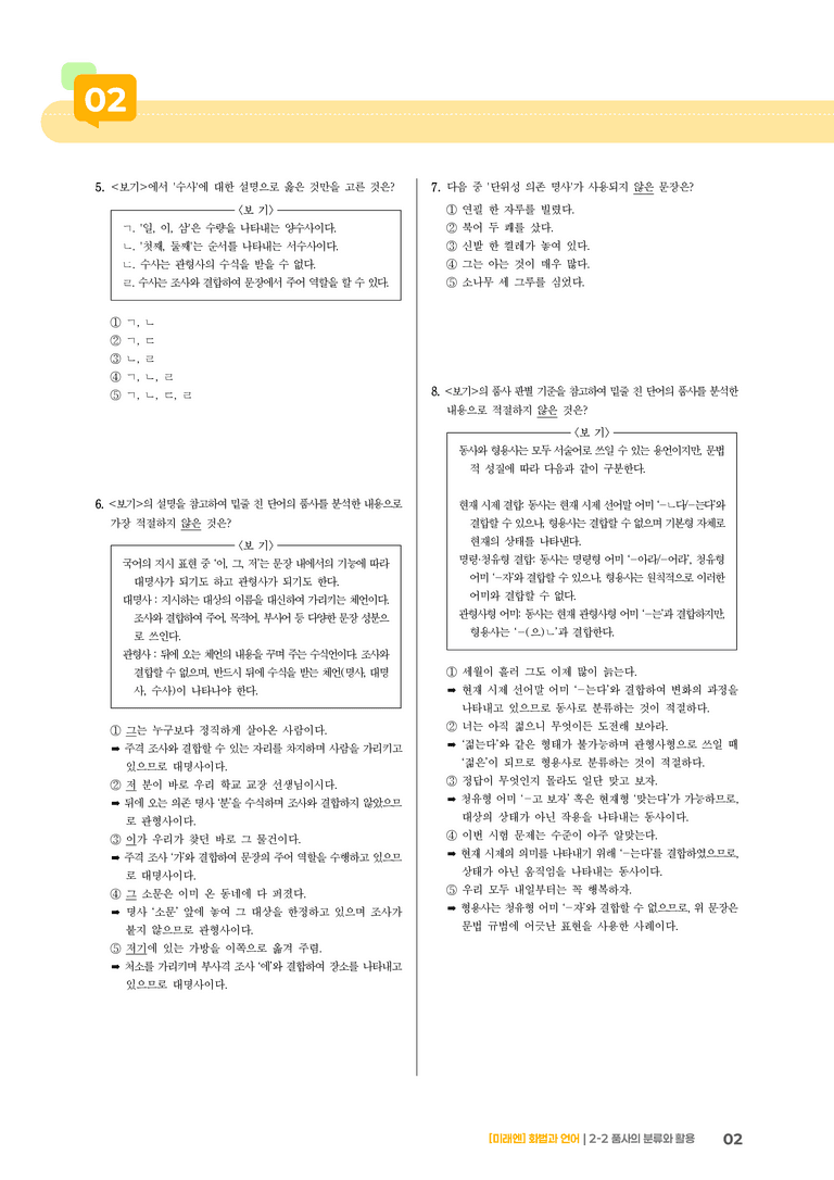 2-2 품사의 분류와 활용_기출 적중 문제02_preview_2