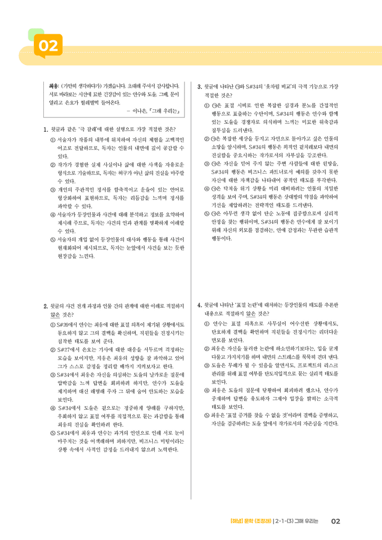 2-1 문학의 갈래와 맥락_그해 우리는_기출 적중 문제02_preview_2