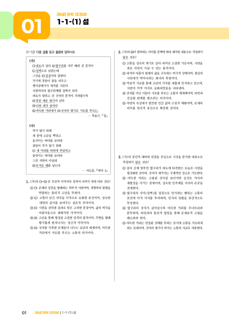1-1 문학의 본질_섬_기출 적중 문제01_preview_1