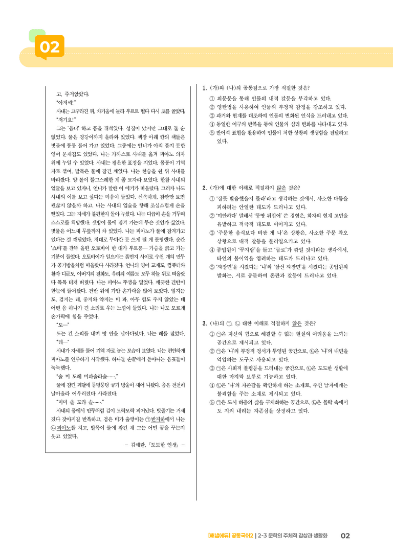 2-3 문학의 주체적 감상과 생활화_최다빈출 대표유형02_preview_2