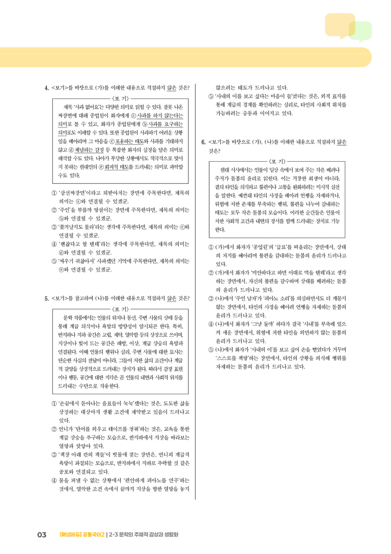 2-3 문학의 주체적 감상과 생활화_최다빈출 대표유형02_preview_3
