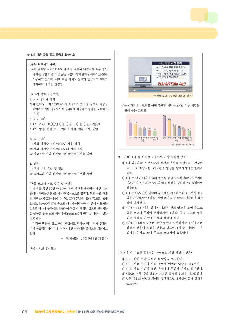 5-1 매체 소통 문화와 공동 보고서 쓰기_기출 적중 문제_preview_3