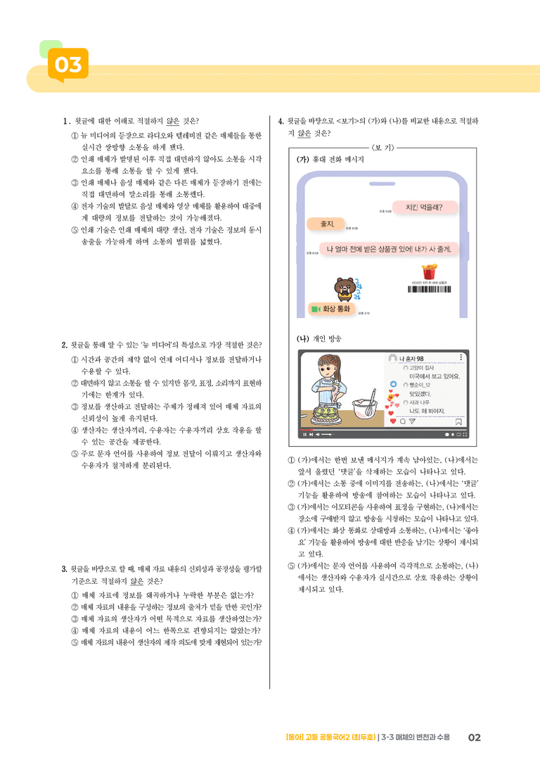 3-3 매체의 변천과 수용_기출 적중 문제_preview_2