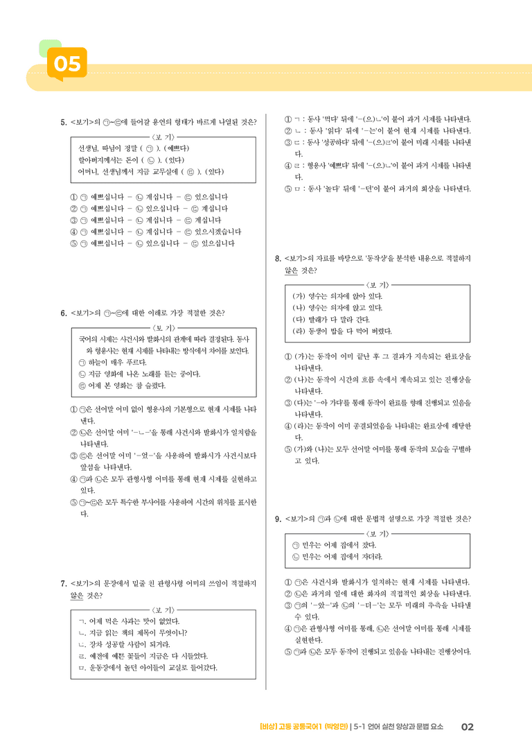 5-1 언어 실천 양상과 문법 요소_최신 기출 변형01_preview_2