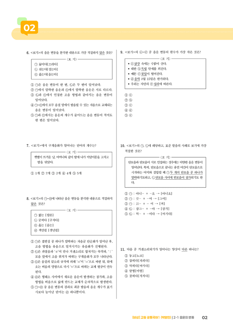 2-1 음운의 변동_최신 기출 변형01_preview_2