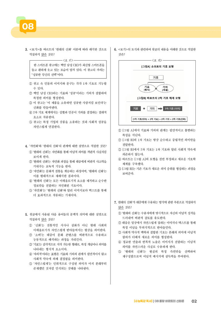 08 롤랑 바르트의 신화론_기출 적중 문제01_preview_2