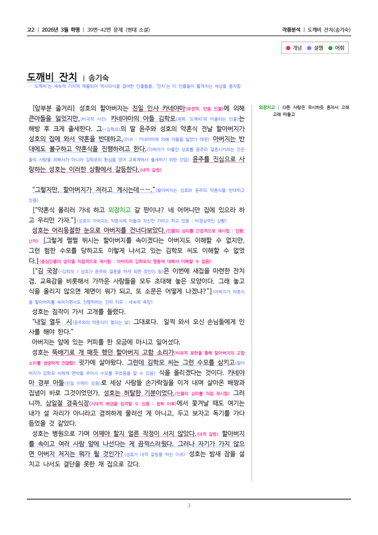 [고2] 2026 모의고사 3월 | 39-42번 (현대 소설)_작품분석_preview_3