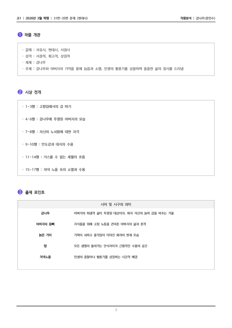 [고1] 2026 모의고사 3월 | 31-35번 (현대시)_작품분석_preview_3