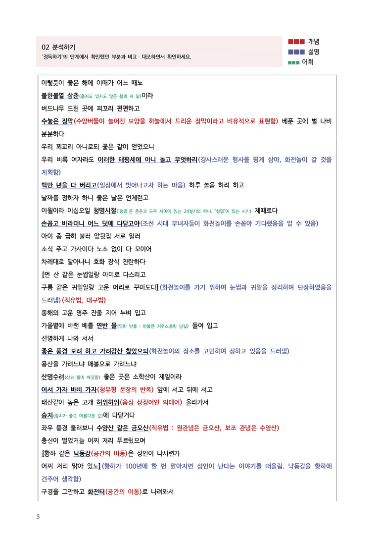 [고3] 2025 모의고사 9월 | 27-30번 고전시가 '화전가'_작품분석_preview_3