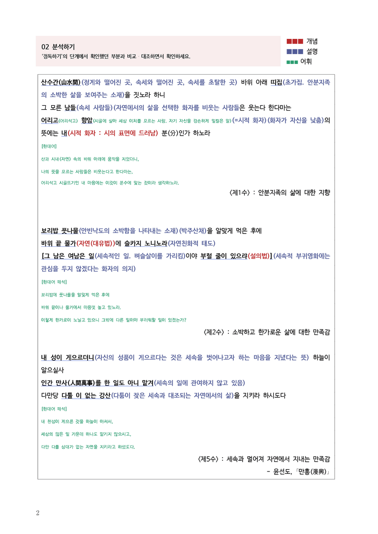 [고1] 2025 모의고사 3월 | 39-42번 문학(만흥)_작품분석_preview_2