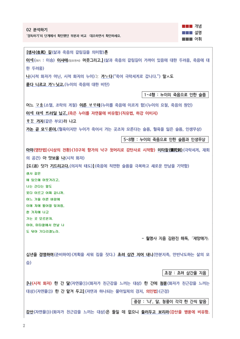 1-1 제망매가, 시조 두 수_작품분석_preview_2