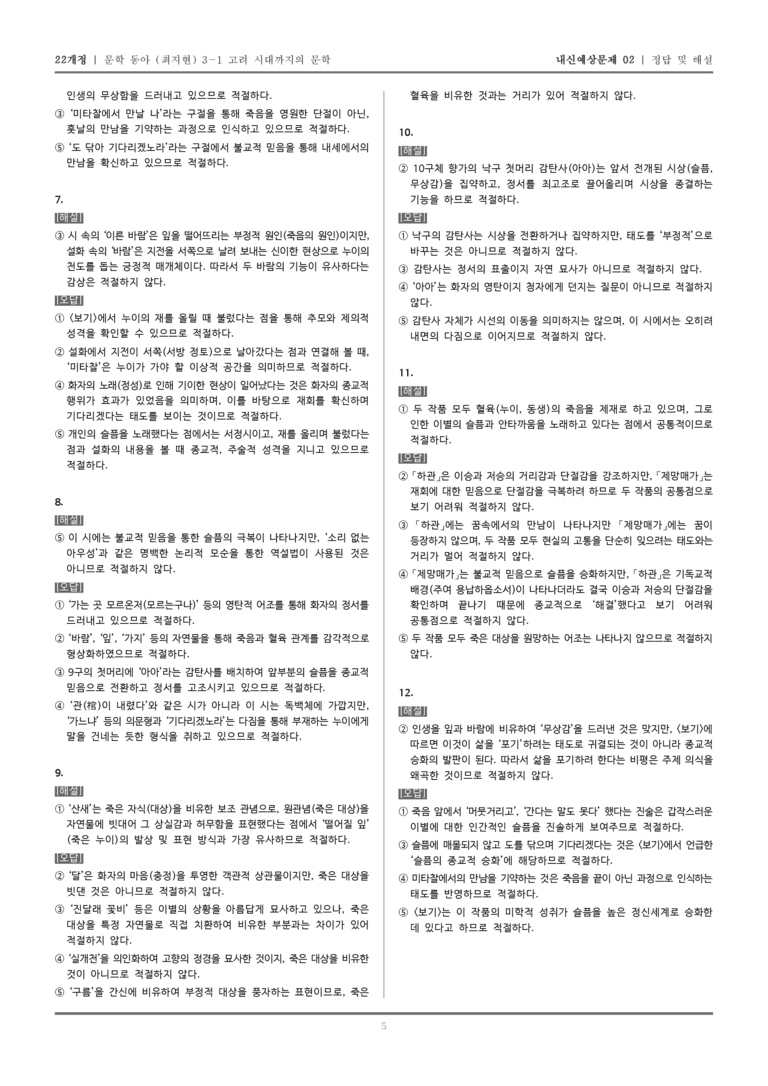 [22개정] 문학 동아(최) 3-1-(2) 제망매가_내신예상문제02_preview_5