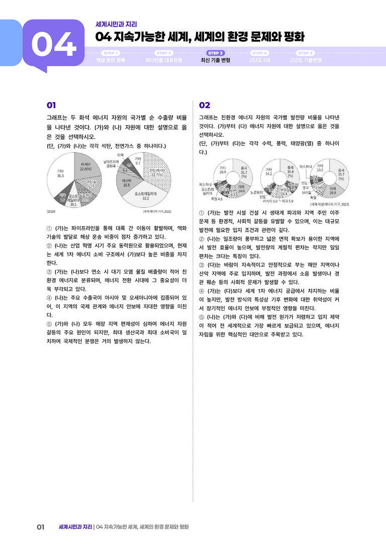 4단원 지속가능한 세계, 세계의 환경 문제와 평화 | (3) 대단원실전모의고사_preview_1