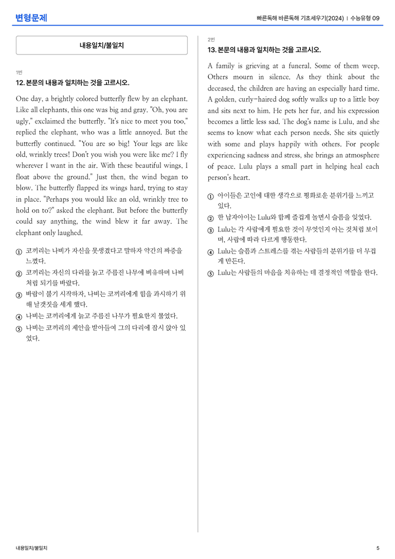 빠른독해 바른독해 기초세우기(2024) 수능유형 09 변형문제_preview_5