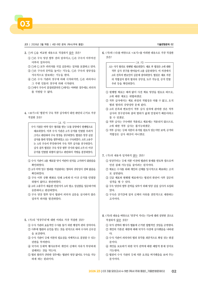 [고3] 2026 모의고사 3월 | 4-9번 (독서 주제 통합)_기출 적중 문제02_preview_2