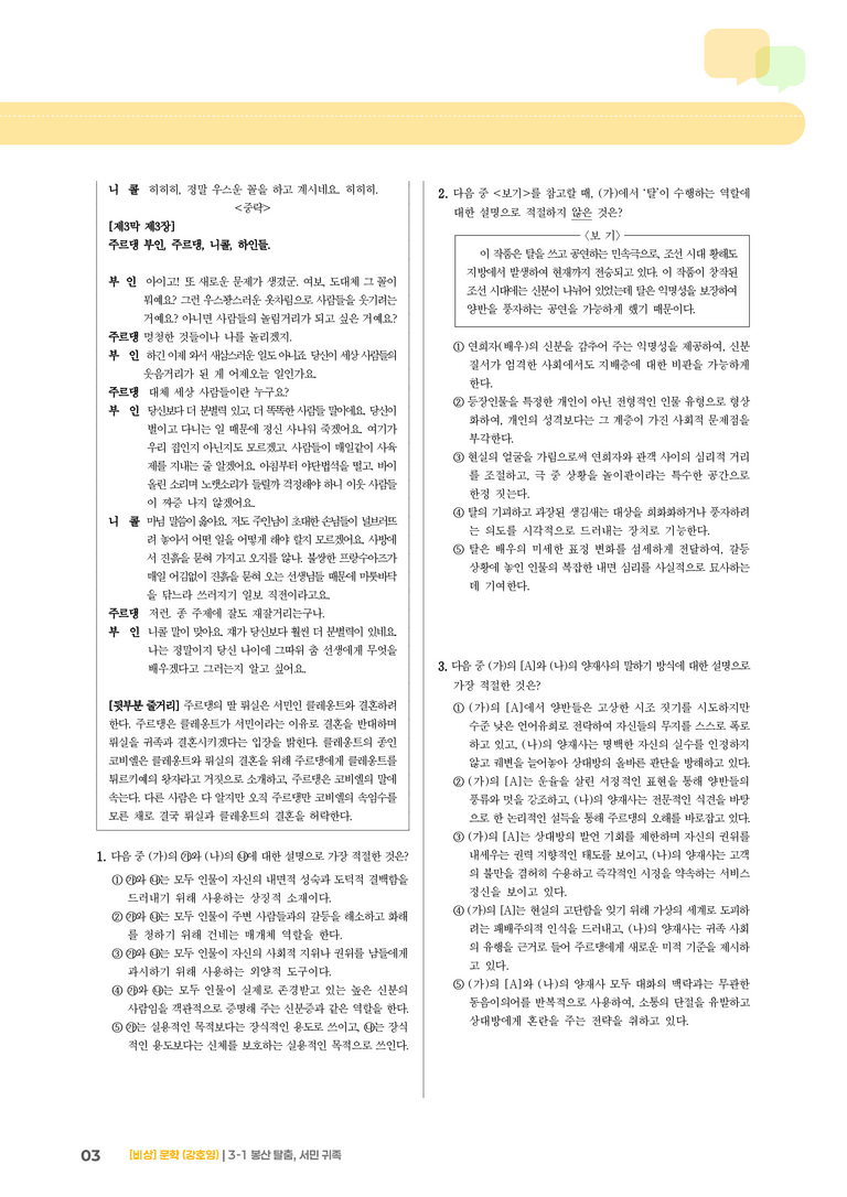 봉산 탈춤, 서민 귀족_기출 적중 문제02_preview_3