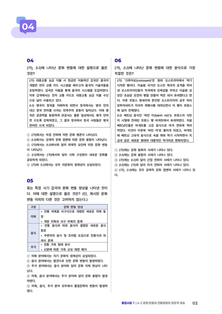 4-2 문화 변동과 전통문화의 창조적 계승 | STEP3 최다빈출대표유형_preview_2