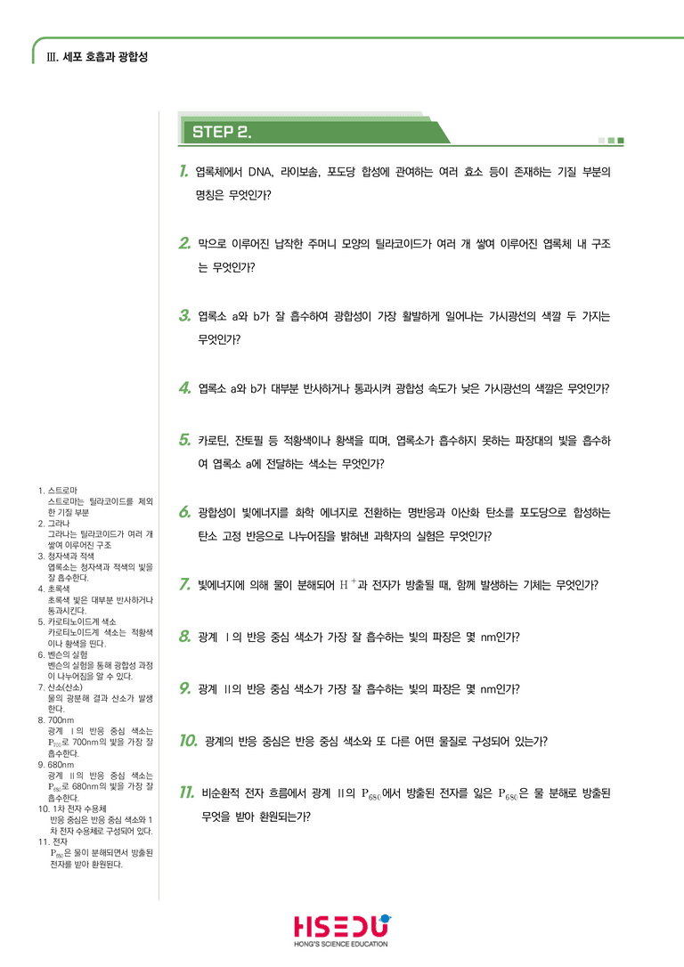 3-3 광합성 | STEP1 개념확인문제(단답형)_preview_1