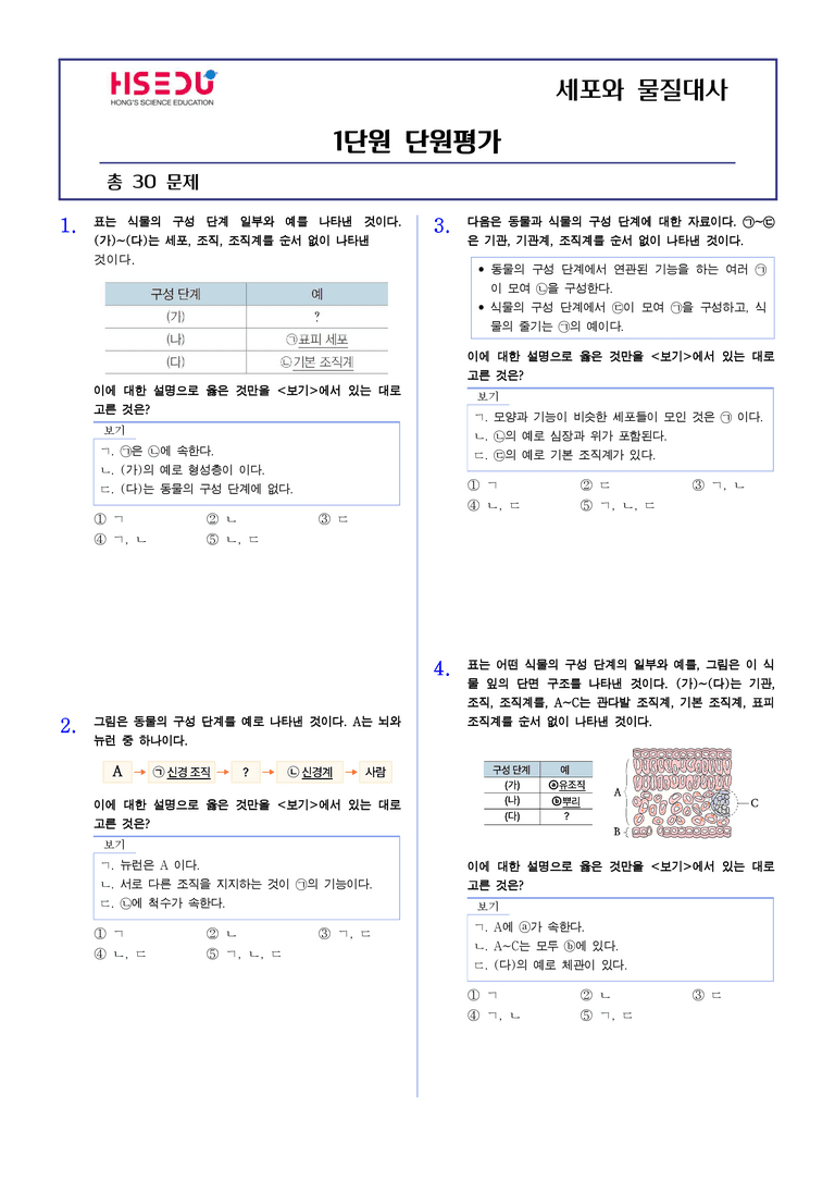 1단원 세포 | STEP5 대단원실전모의고사_preview_1