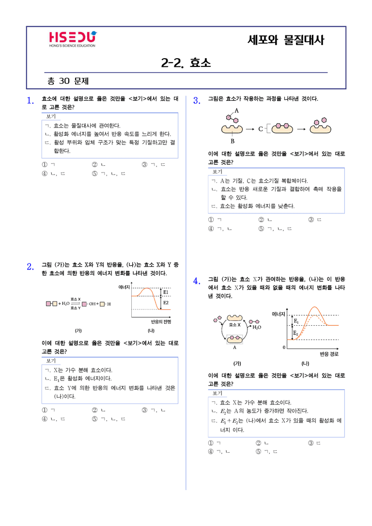 2-2 효소 | STEP2 최다빈출대표유형_preview_1