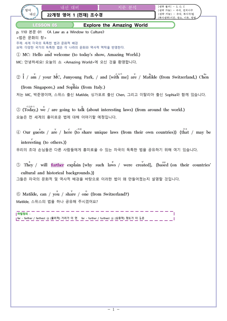 05 [지문 분석] 영어1 천재 조수경 Sample Writing by 와츄노_preview_1