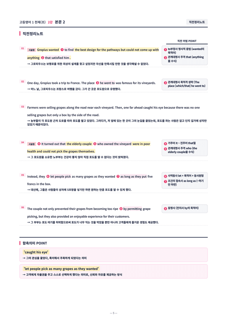 ❤️[2강]고등영어 1 천재(조) [직전보강+삽화+통합문제]❤️ by 대치동 시크릿_preview_5