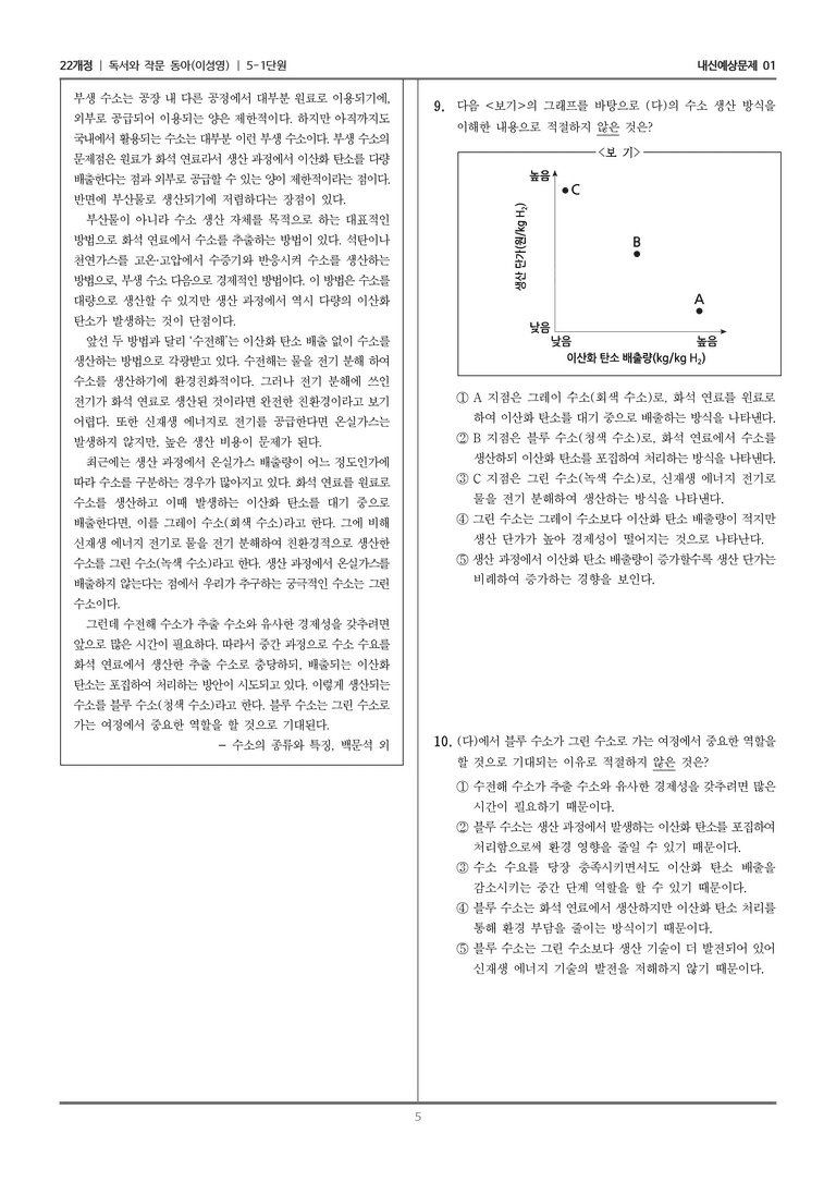 [22개정] 독서와 작문 동아(이) 5-1 인간과 지구 환경_내신예상문제01_수정_preview_5