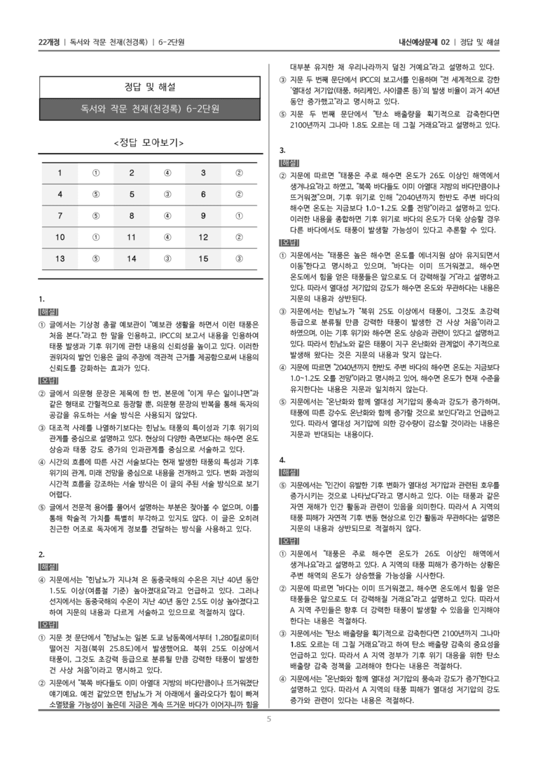 [22개정] 독서와 작문 천재(천) 6-2 매체의 특성을 고려한 읽기와 쓰기_내신예상문제02_preview_5