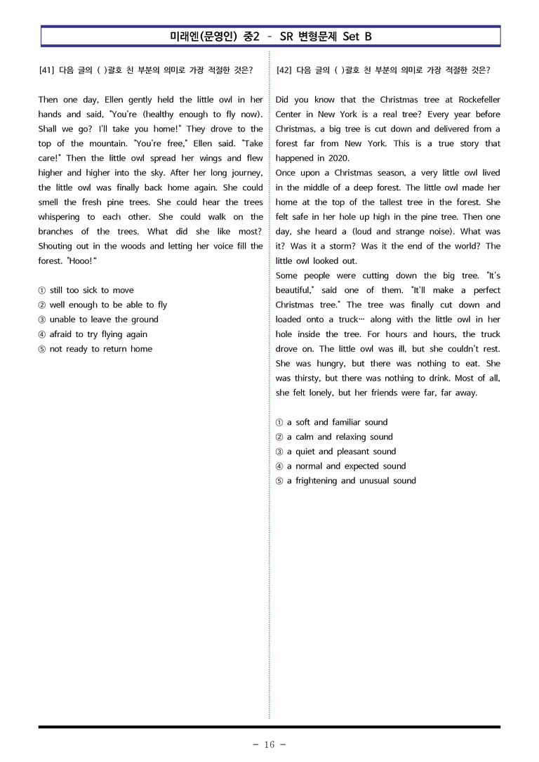 미래엔(문영인) 중2 - SR 변형문제 Set AB 통합본 (180제) by 이쌤문제은행 _preview_16