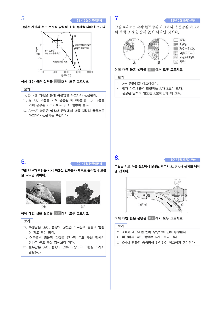 1-4 화성암과 마그마의 생성 | STEP4 고난도기출변형_preview_2