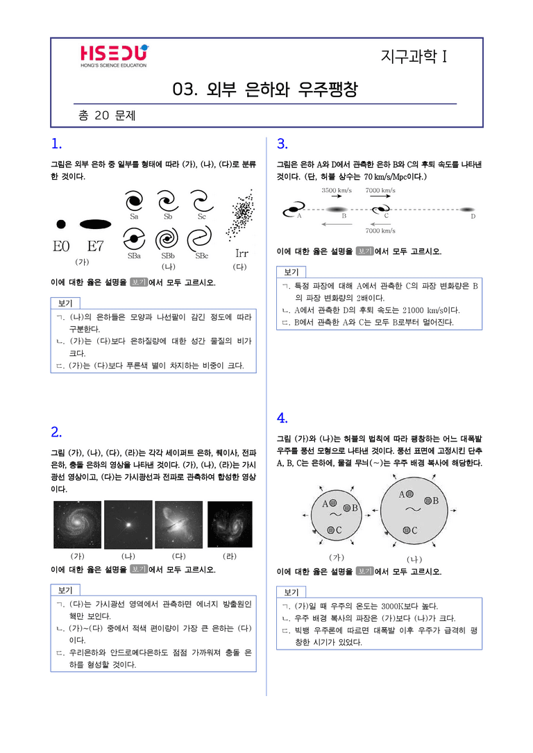 3-3 외부은하와 우주팽창 | STEP2 최다빈출대표유형_preview_1