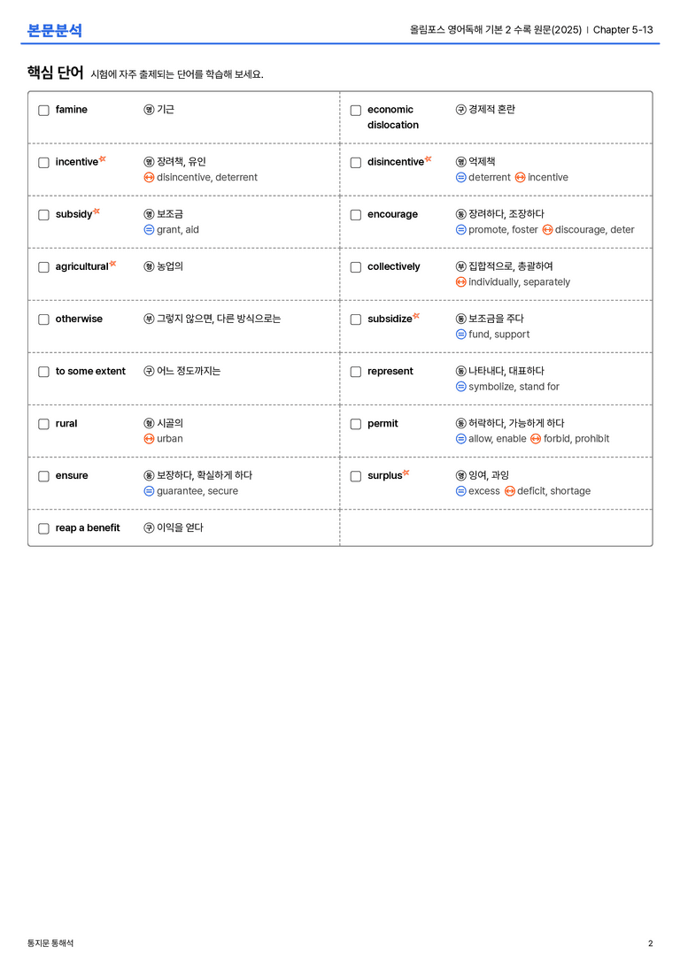 올림포스 영어독해 기본 2 수록 원문(2025) Chapter 5-13 본문분석_preview_2