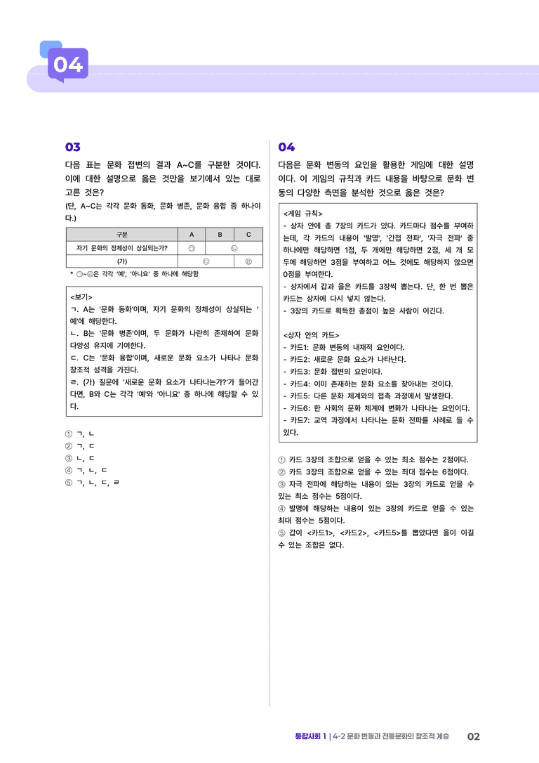4-2 문화 변동과 전통문화의 창조적 계승 | STEP4 고난도기출변형_preview_2