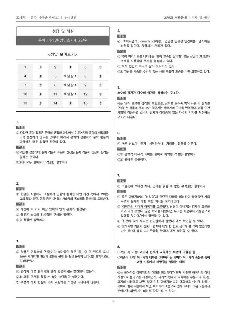 [22개정] 문학 미래엔(방) 4-2 문학과 공동체_고난도 심화문제_preview_5