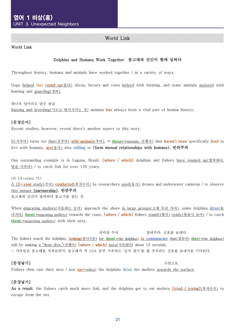 [한 권으로 끝내는 올인원] 고등 영어 Ⅰ 비상(홍) 3과 한 권에 끝내기_preview_21