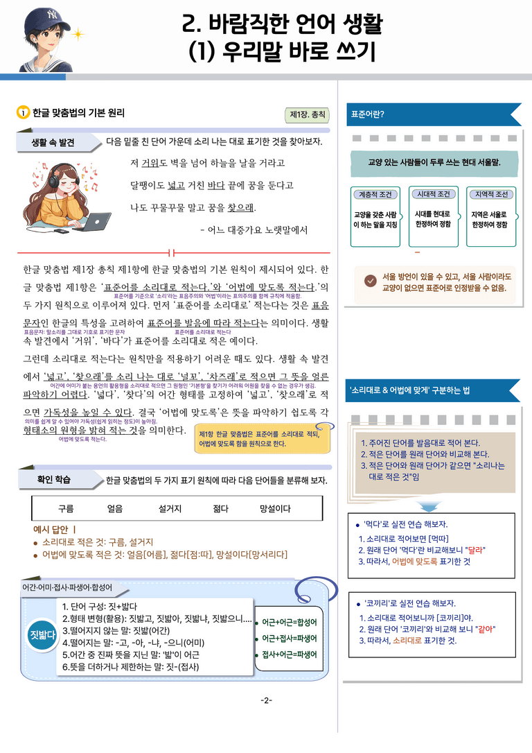 [공국2] 천재(수) 2-(1) 우리말 바로 쓰기_분석 및 객관식 (49문제)_preview_2