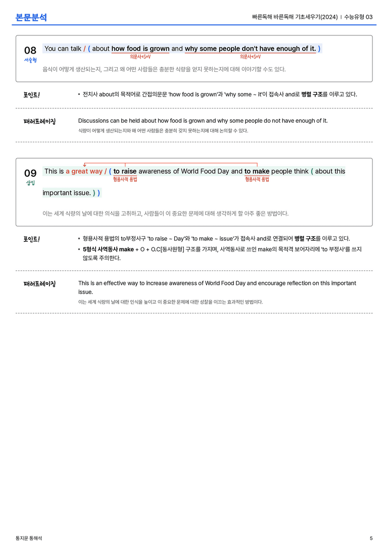 빠른독해 바른독해 기초세우기(2024) 수능유형 03 본문분석_preview_5
