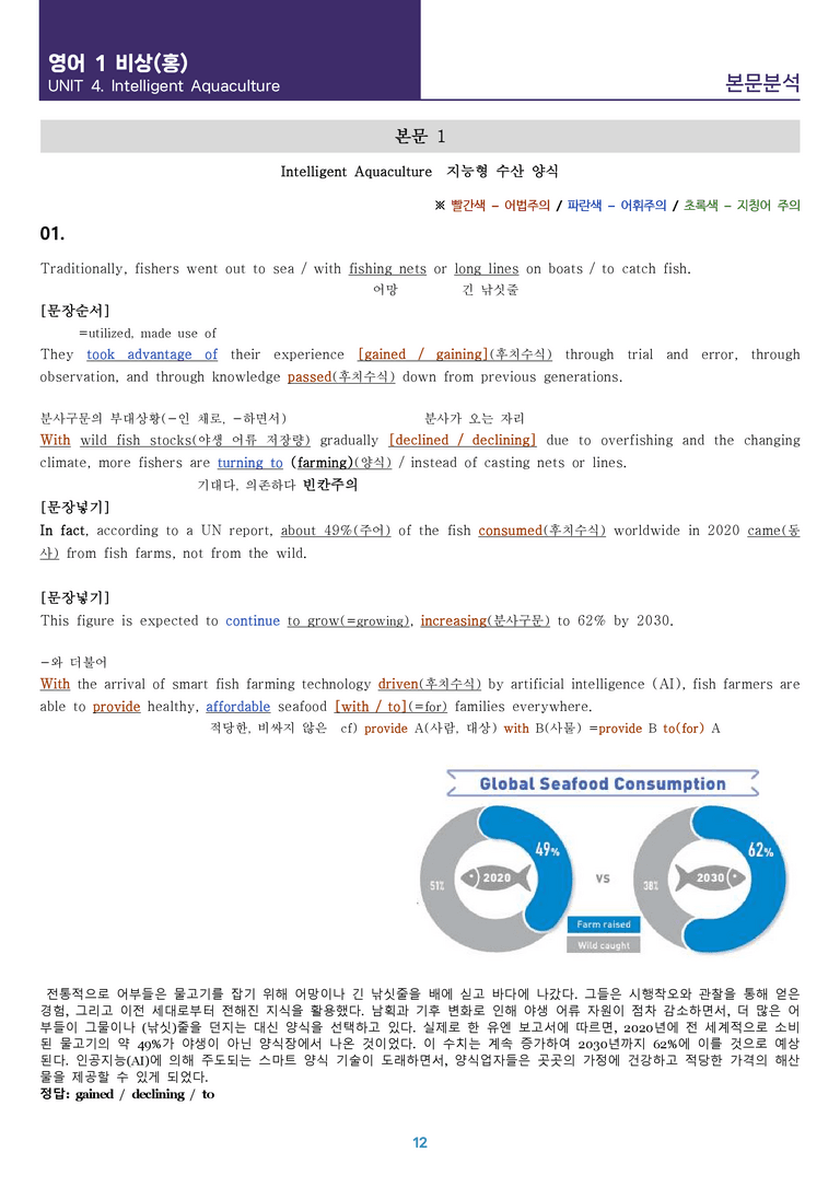 [한 권으로 끝내는 올인원] 고등 영어 Ⅰ 비상(홍) 4과 한 권에 끝내기_preview_12