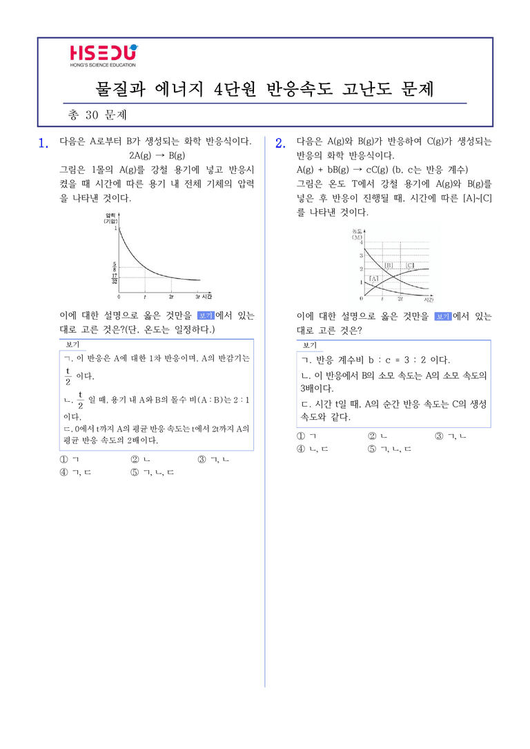 4단원 반응속도 | STEP5 대단원실전모의고사_preview_1