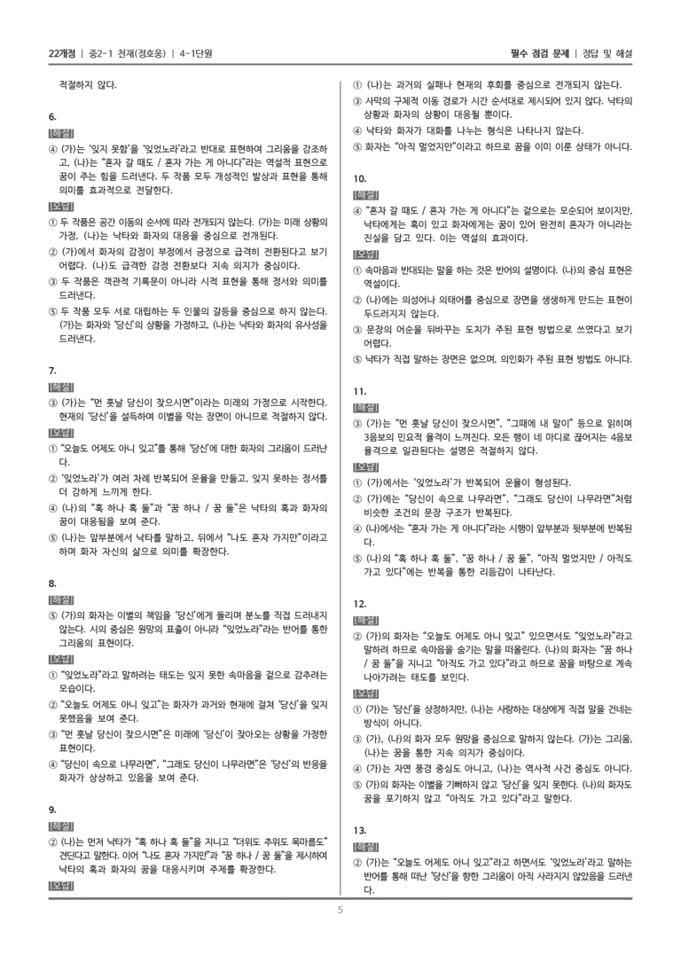 [22개정] 중2-1 천재(정) 4(1) 반어와 역설로 표현하기_필수 점검 문제_preview_5