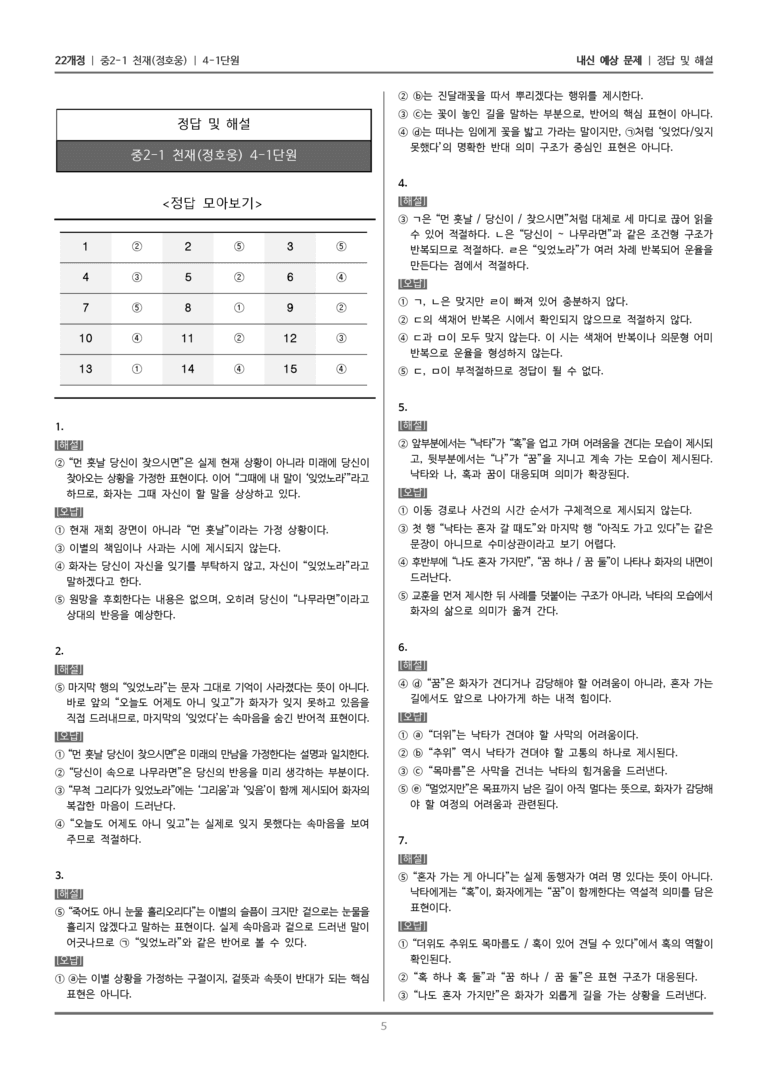 [22개정] 중2-1 천재(정) 4(1) 반어와 역설로 표현하기_내신 예상 문제_preview_5