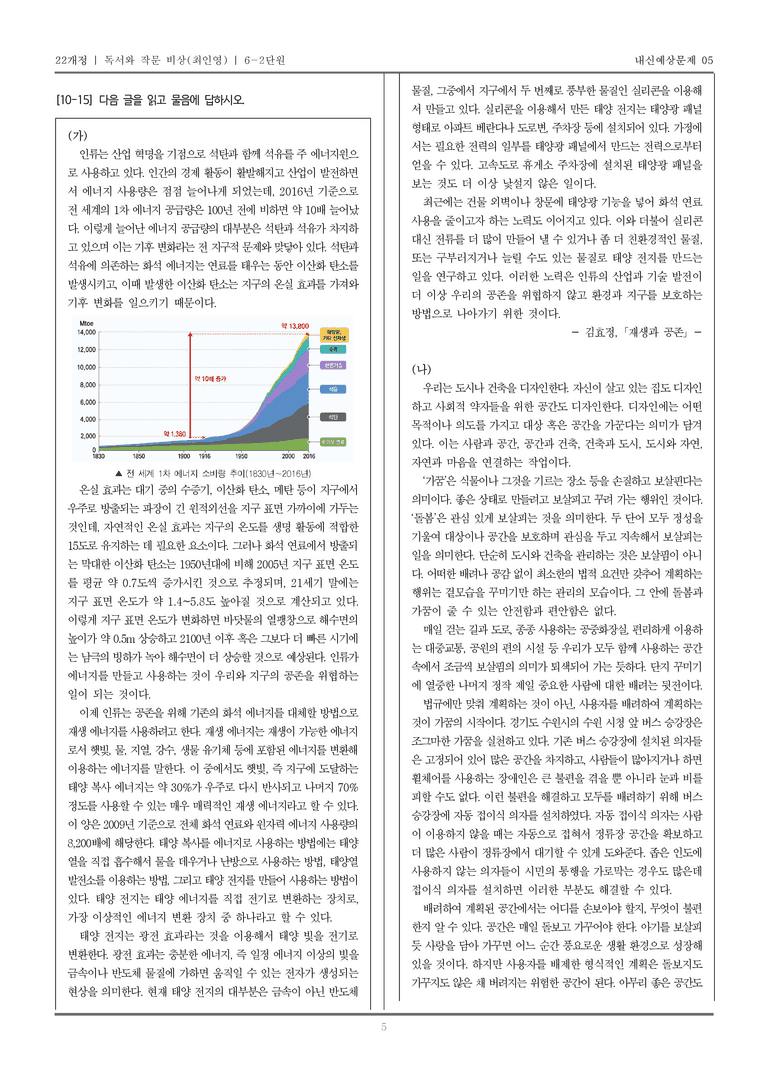 [22개정] 독서와 작문 비상(최) 6-2 주제 통합적 읽기와 학습을 위한 글 쓰기_내신예상문제05_preview_5