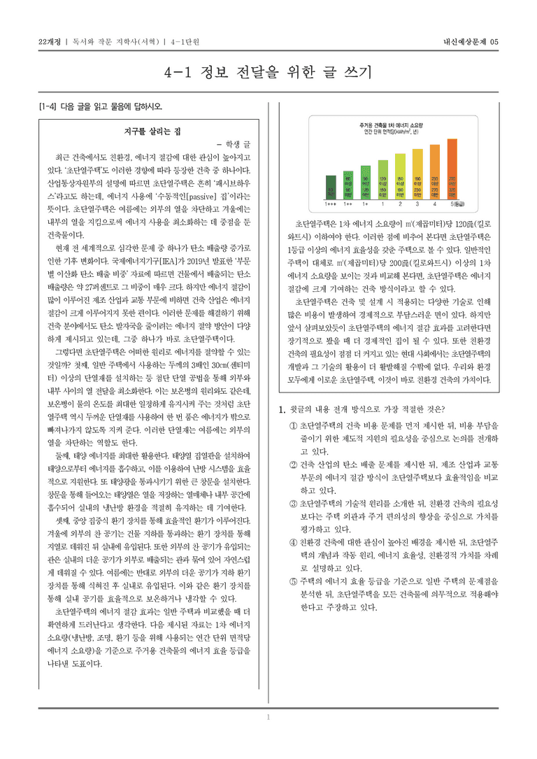 [22개정] 독서와 작문 지학사(서) 4-1 정보 전달을 위한 글 쓰기_내신예상문제05_preview_1