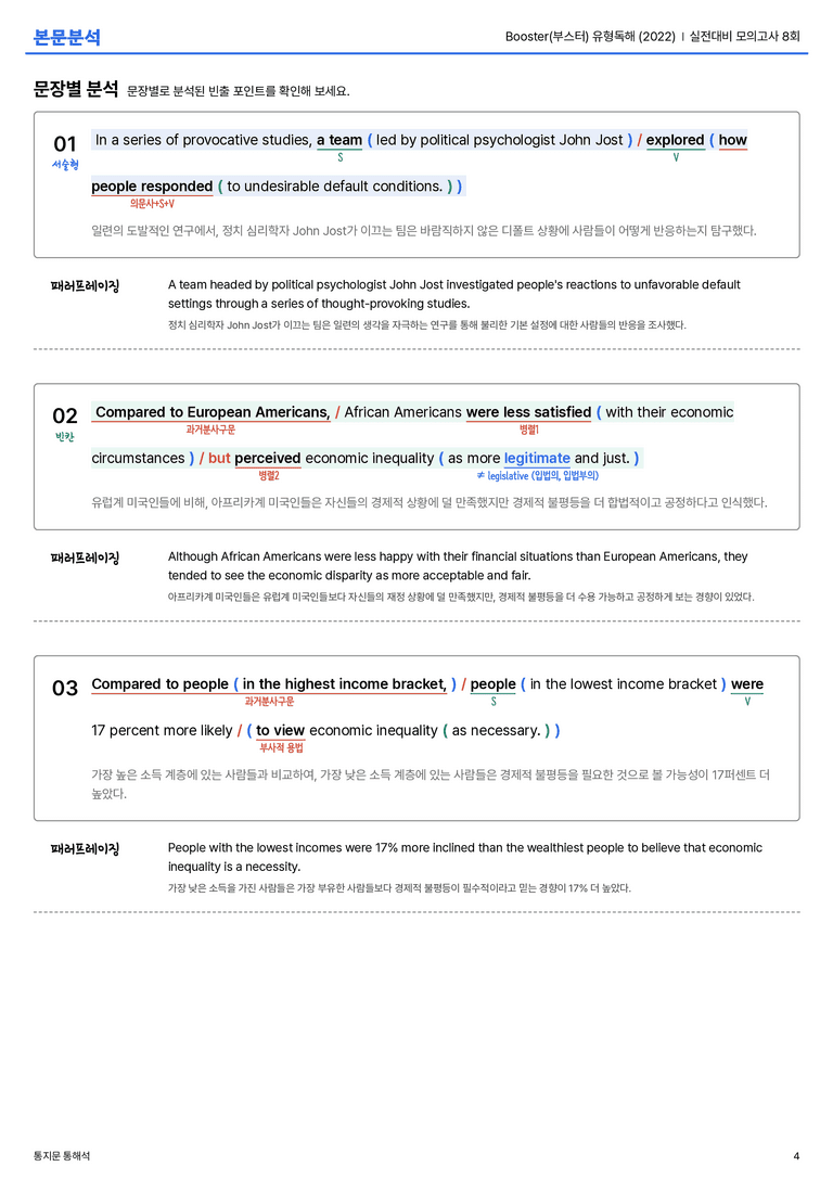 Booster(부스터) 유형독해 (2022) 실전대비 모의고사 8회 본문분석_preview_4