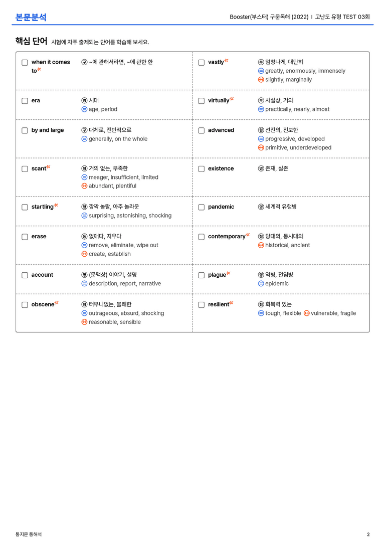 Booster(부스터) 구문독해 (2022) 고난도 유형 TEST 03회 본문분석_preview_2