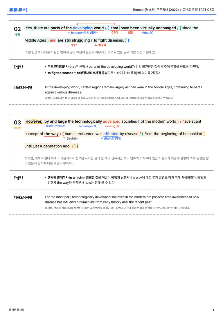 Booster(부스터) 구문독해 (2022) 고난도 유형 TEST 03회 본문분석_preview_4
