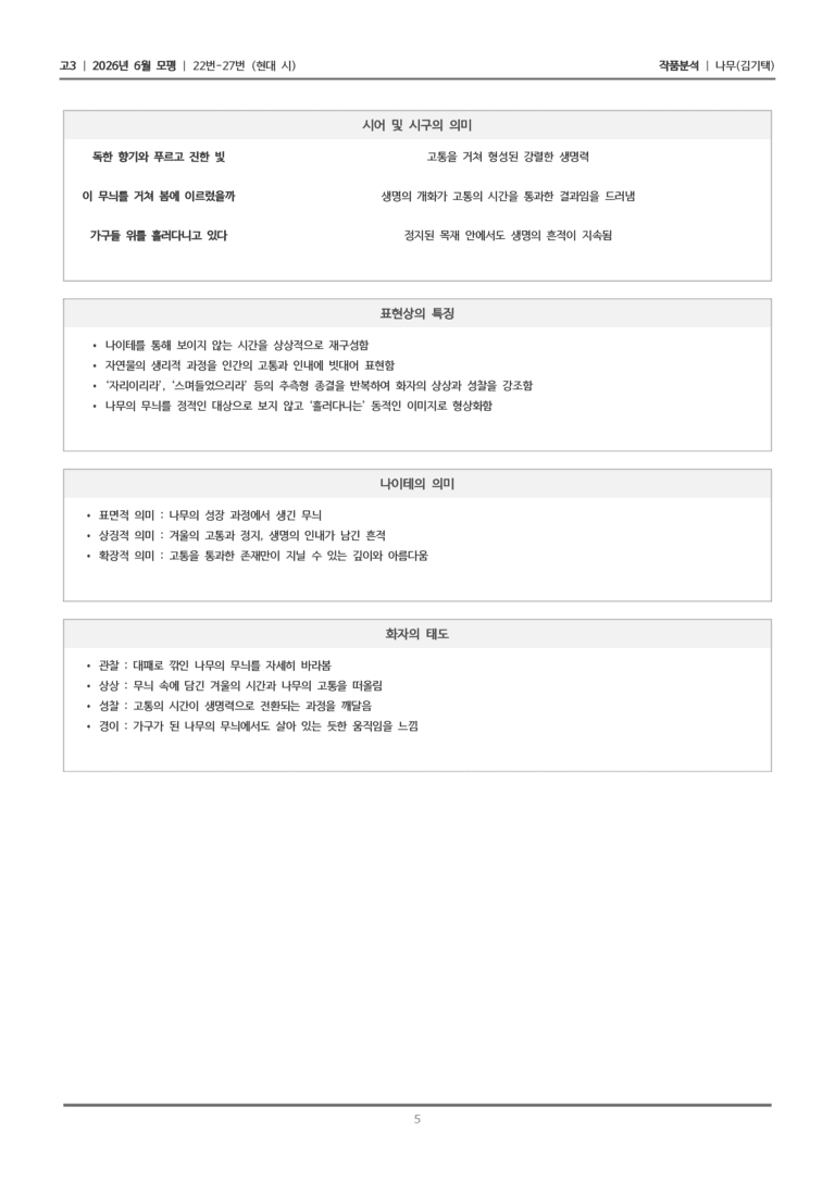 [고3] 2026년 6월 모평 22-27번 (현대 시 2)_작품분석_preview_5