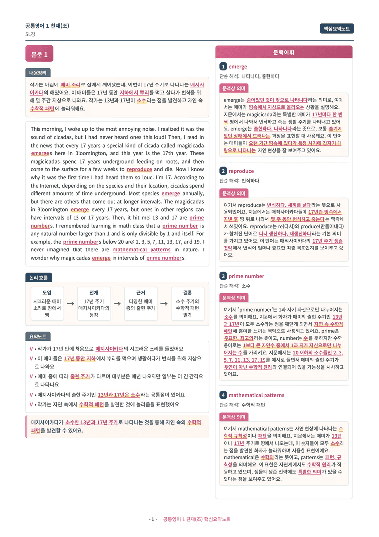 🩷[공통1] 천재(조) SL과 핵심요약노트🩷 by 대치동 시크릿
_preview_1