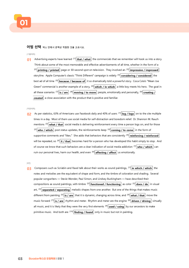 Booster(부스터) 유형독해 유형 1 | STEP2 워크북_preview_3